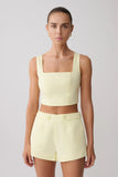 Josephine Crop Top With Open Back Lemon