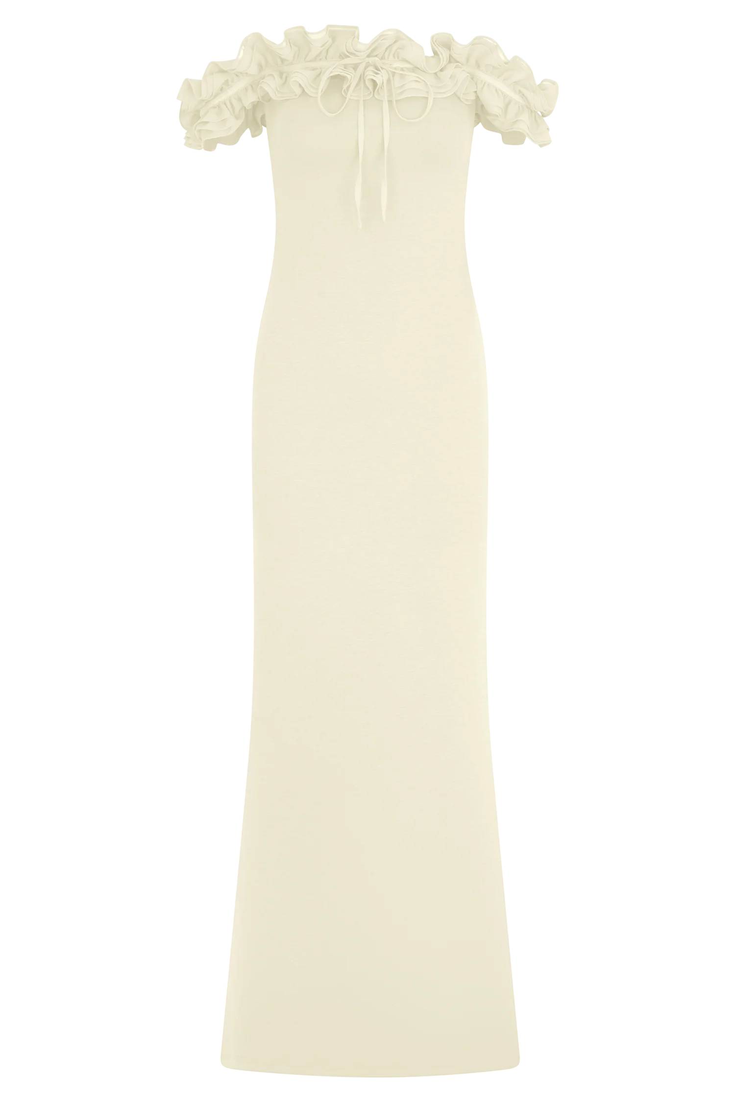 Nova Ruffle Off Shoulder Maxi Dress Ivory