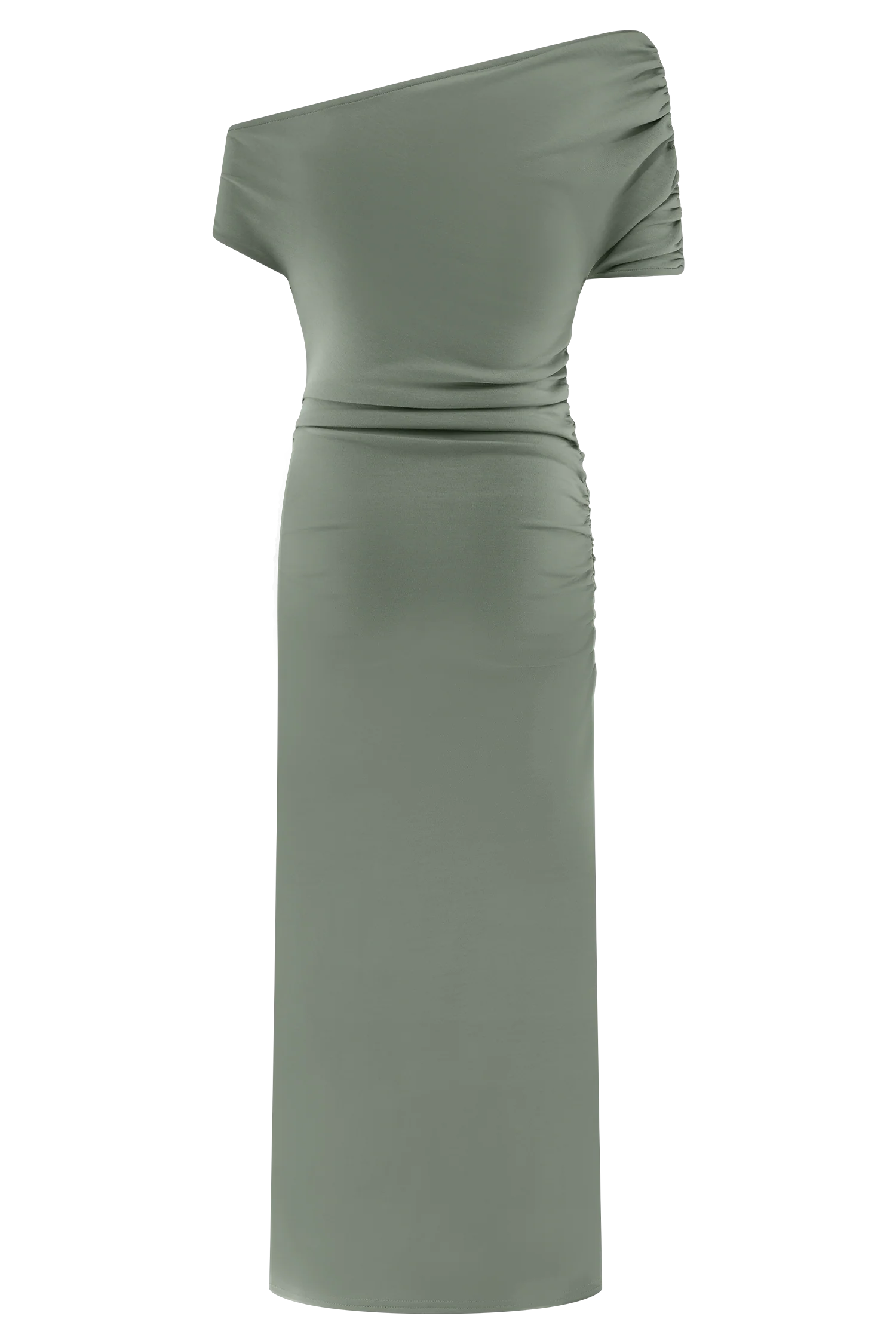 Kendra Scuba Jersey Midi Dress With Hardware Sage