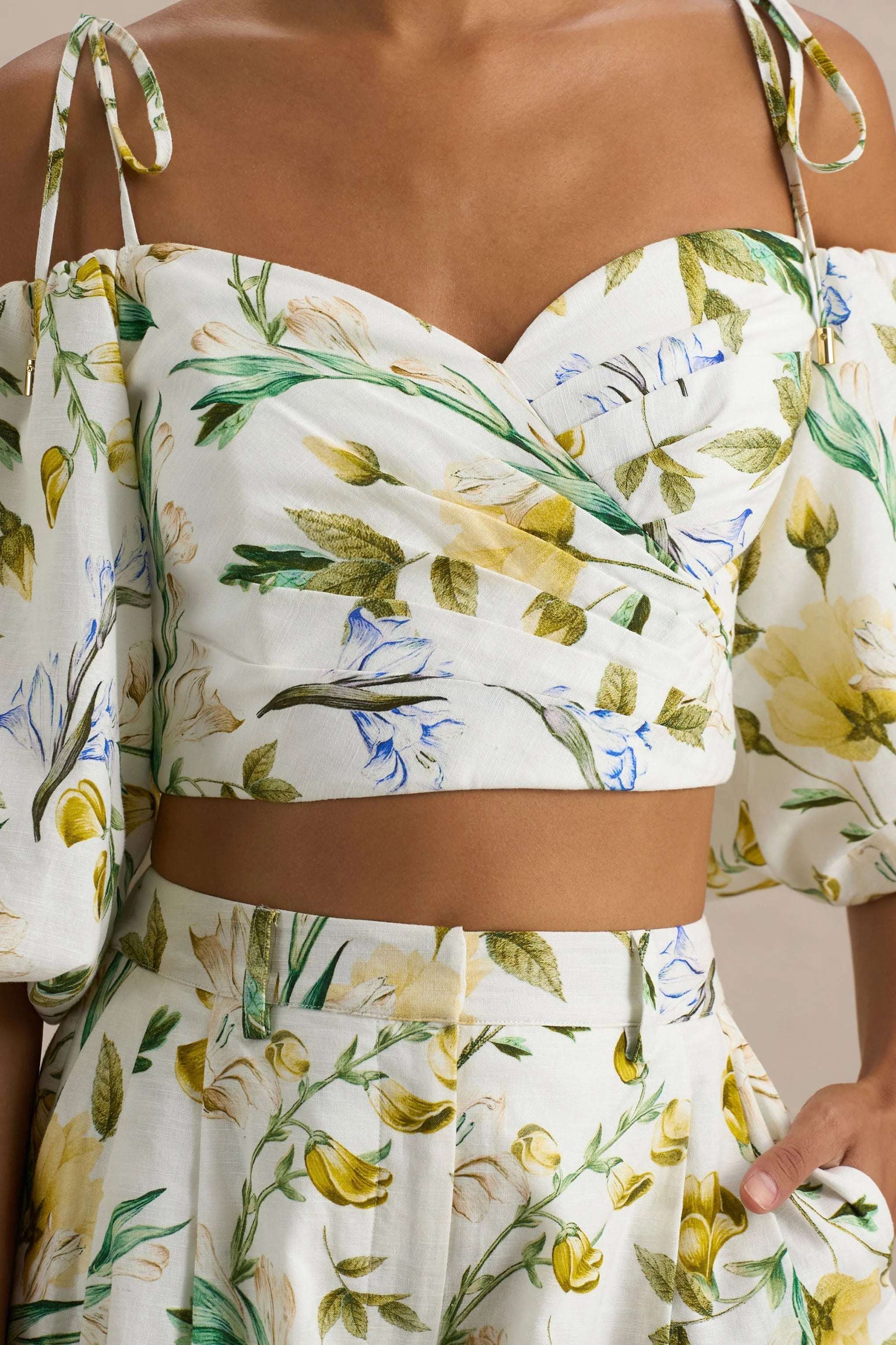 Pixel Lemon Floral Print Shorts