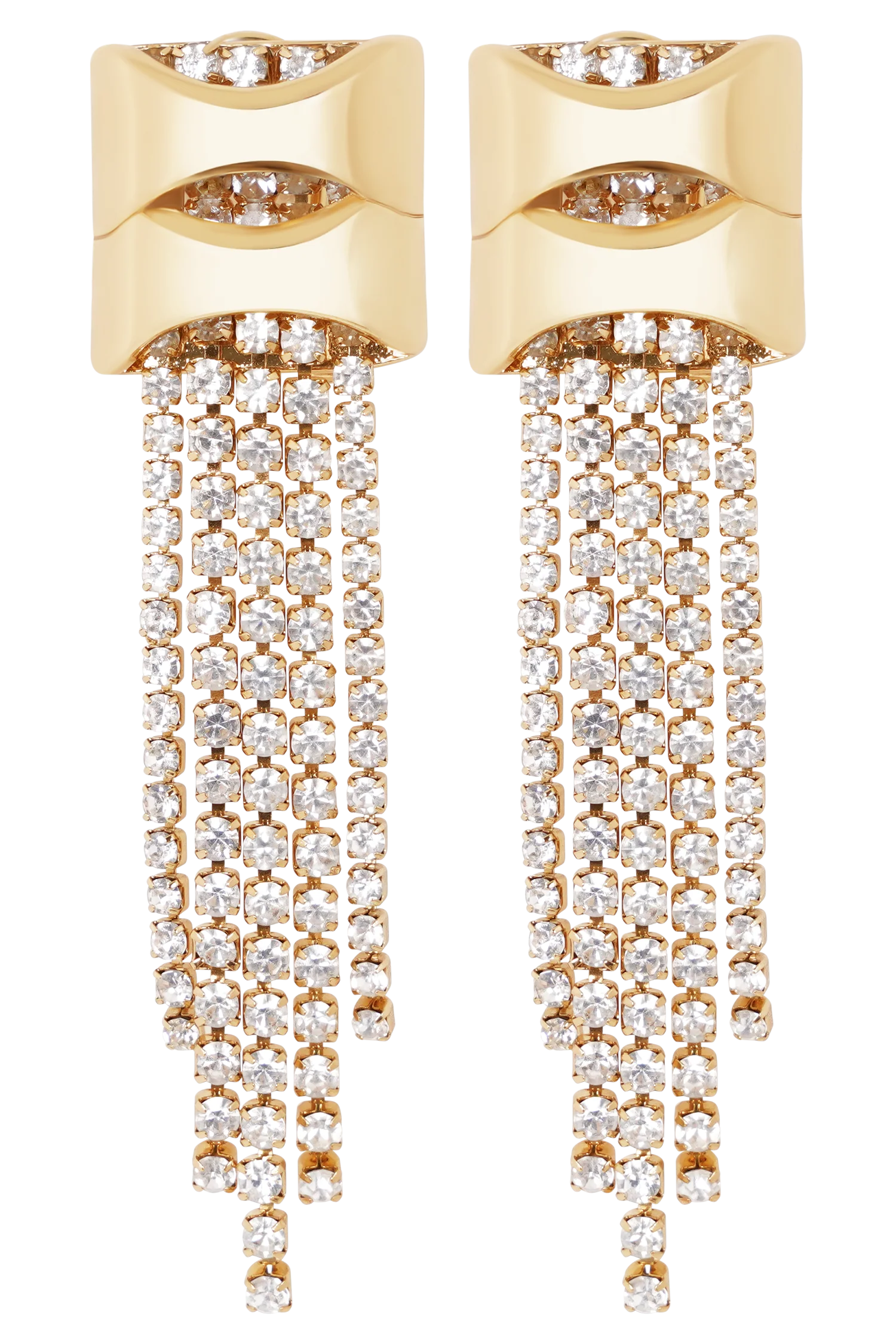 Shea Crystal Fringe Drop Earrings Gold