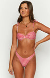 90 Swim Bianca Red Gingham Bikini Bottoms