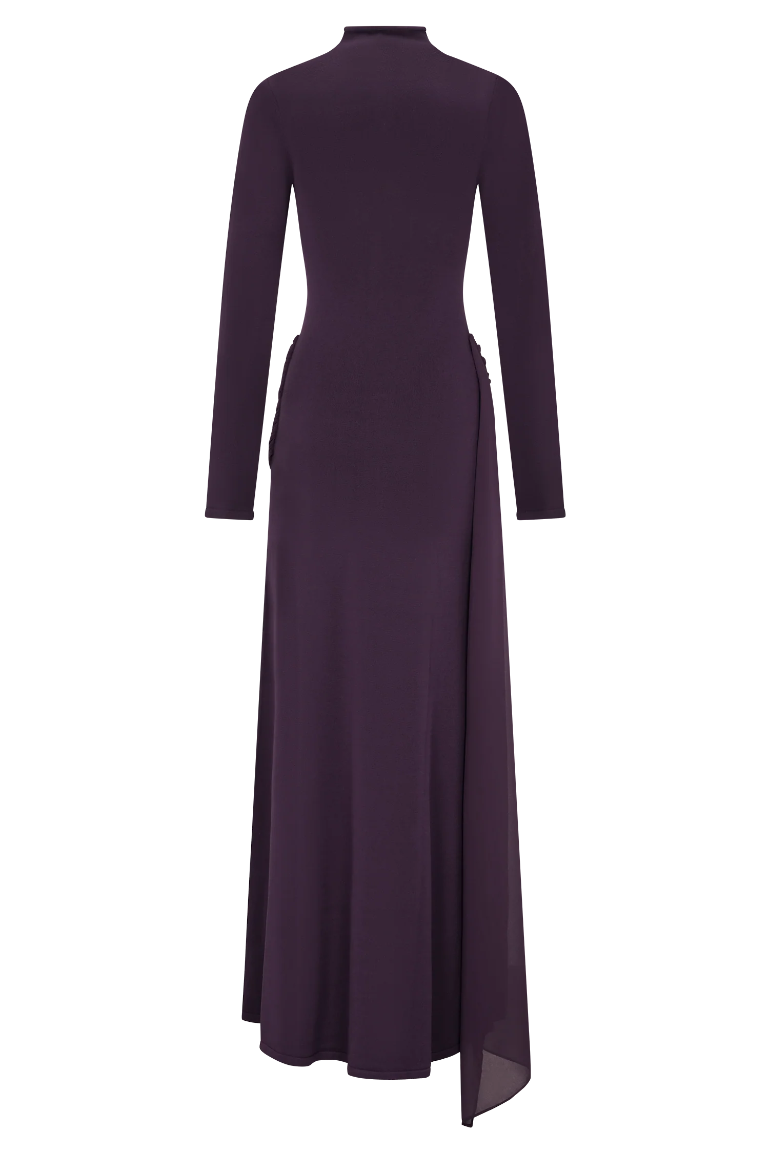Grayson Knit Chiffon Maxi Dress Plum