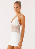 Enchant Lace Mini Dress Ivory
