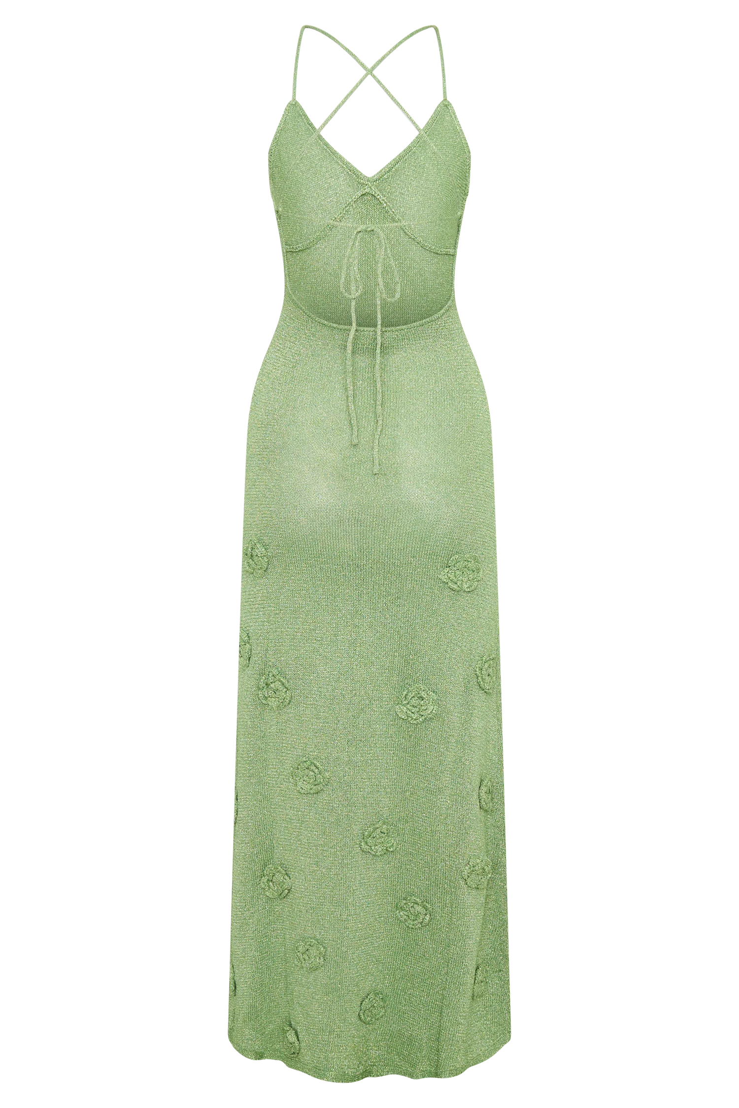 Suki Metallic Knit Maxi Dress Pastel Green
