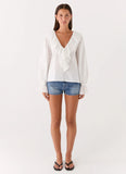 Verrin Cotton Blouse - White
