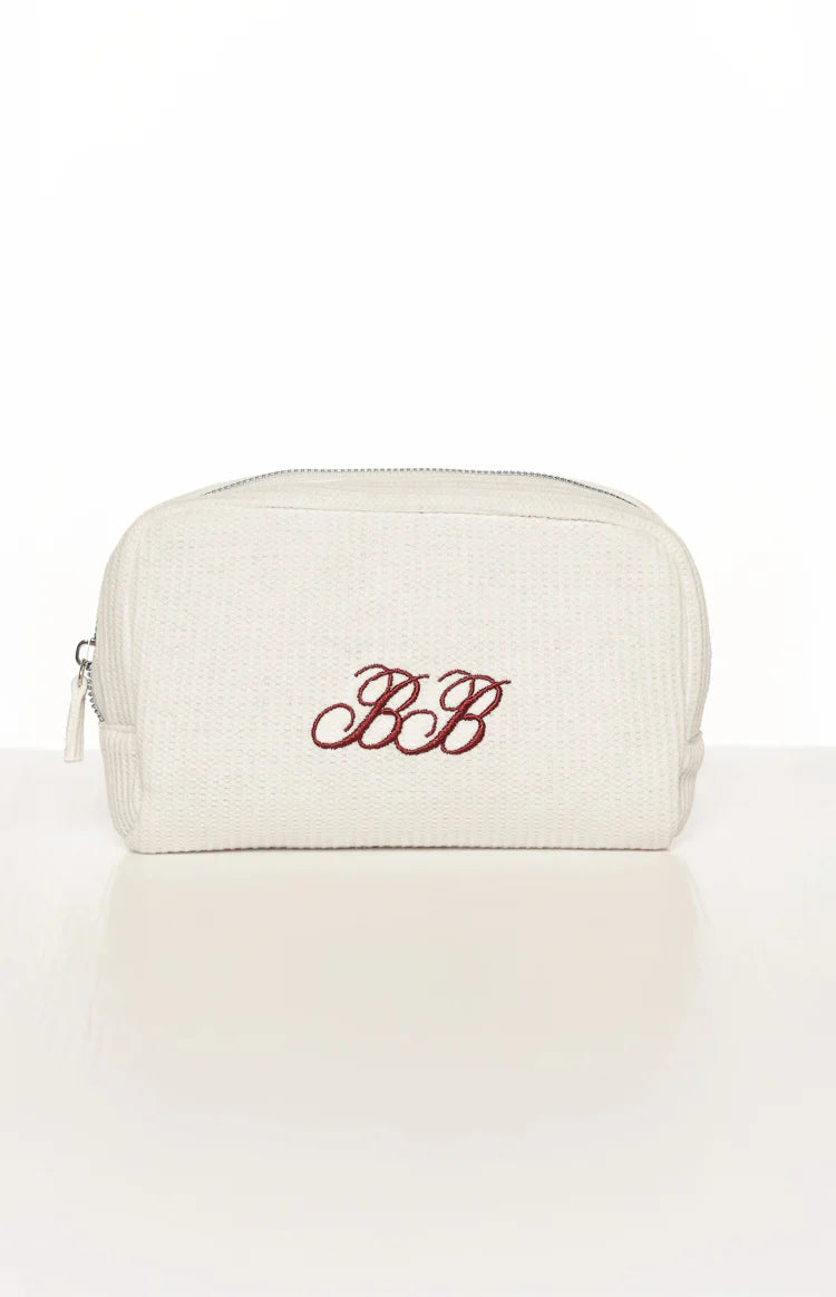 Glow Time White Embroidered Makeup Bag FREE over 150