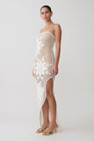 Mandie Hand Crochet Asymmetrical Maxi Dress White