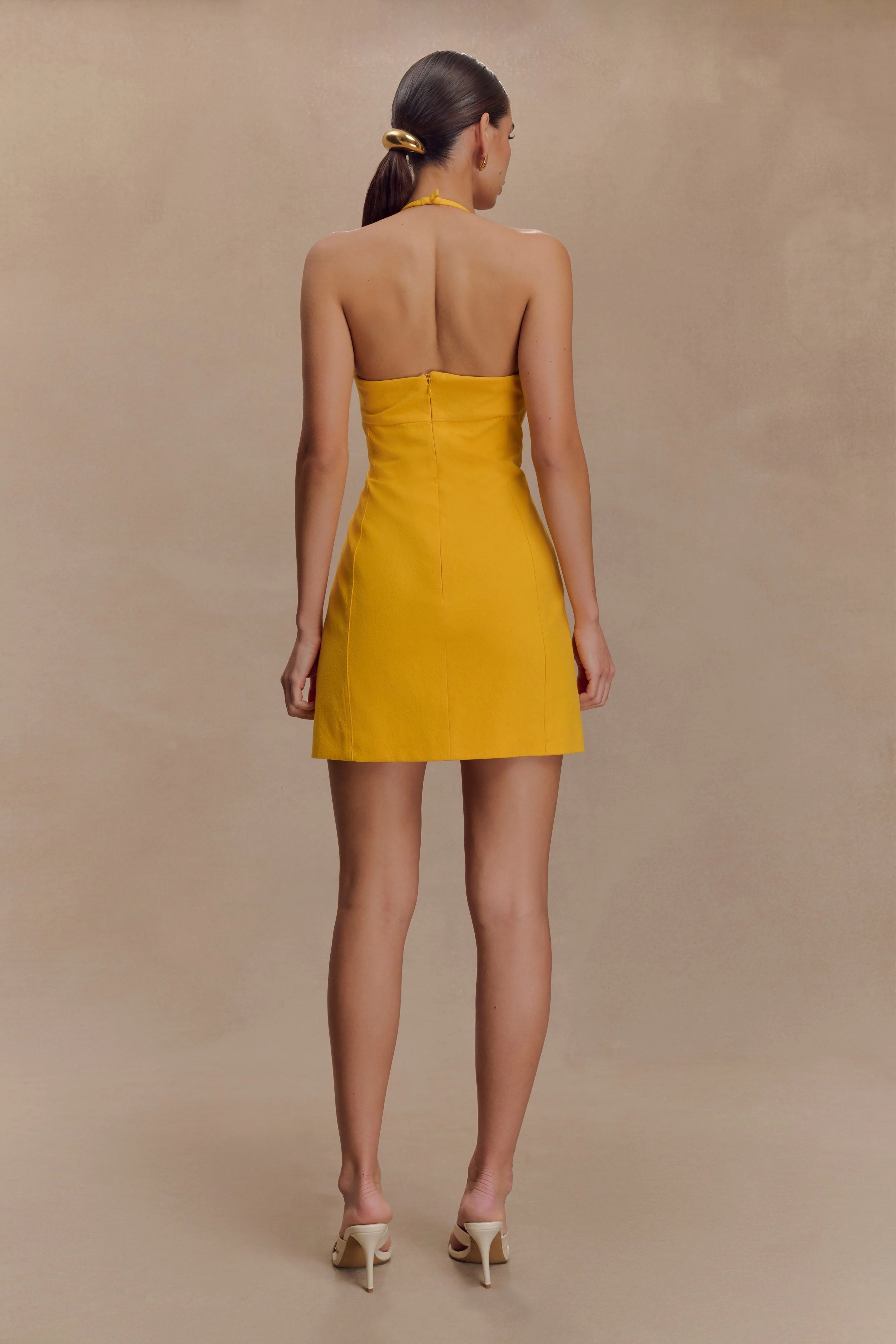 Reyes Cotton Floral Mini Dress Butterscotch