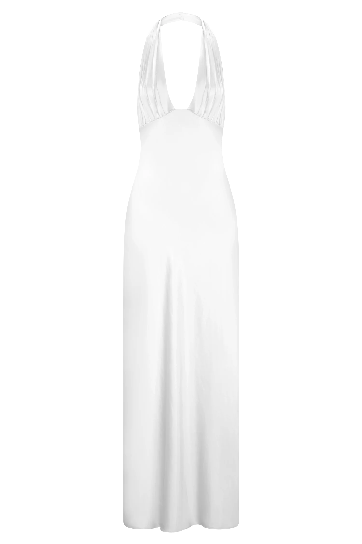 Alice Satin Halter Maxi Dress White