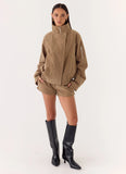 Marlow Faux Suede Jacket Taupe