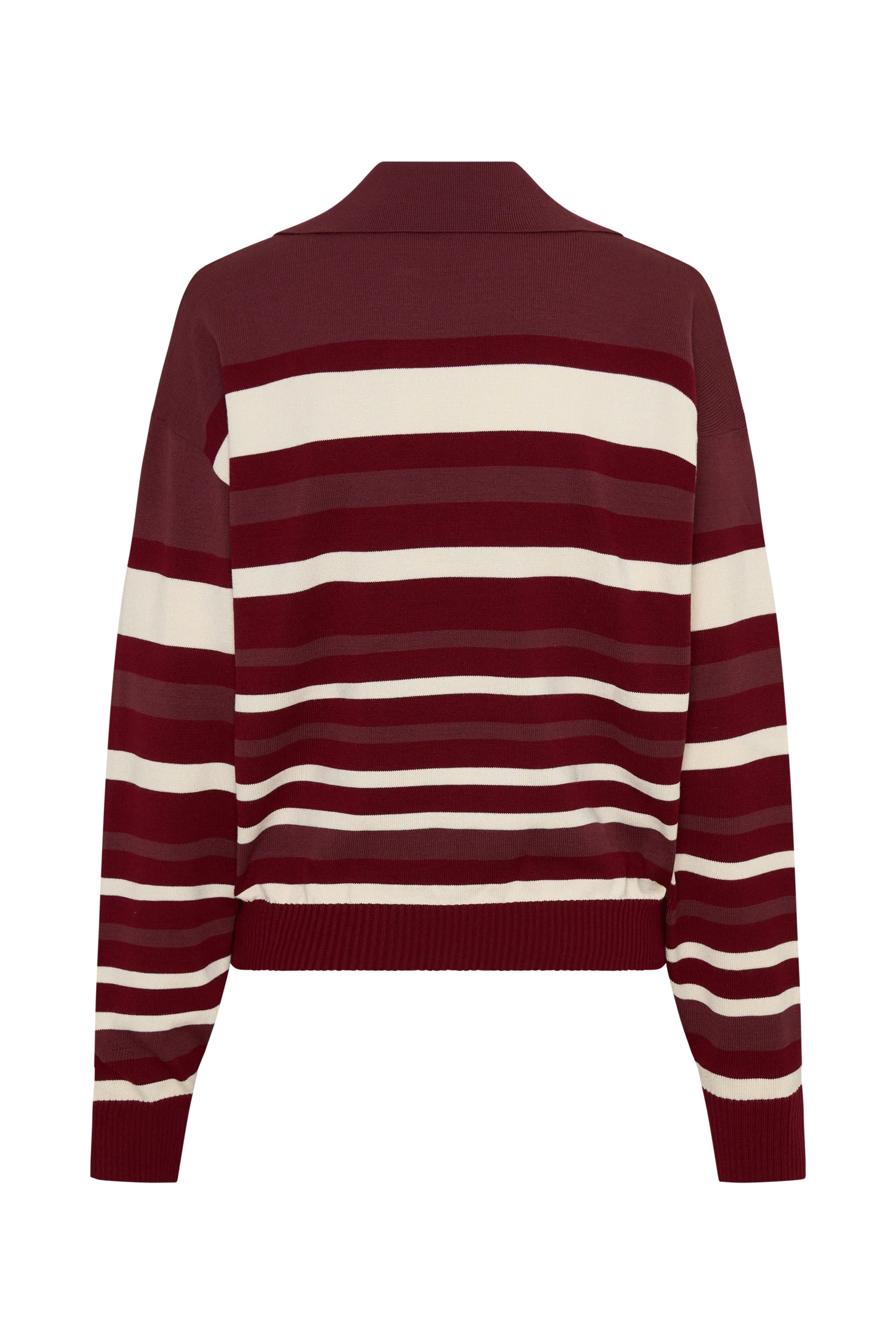Philly Stripe Long Sleeve Knit Jumper Burgundy Cream