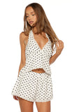 Arnie White Polka Dot Halter Neck Top