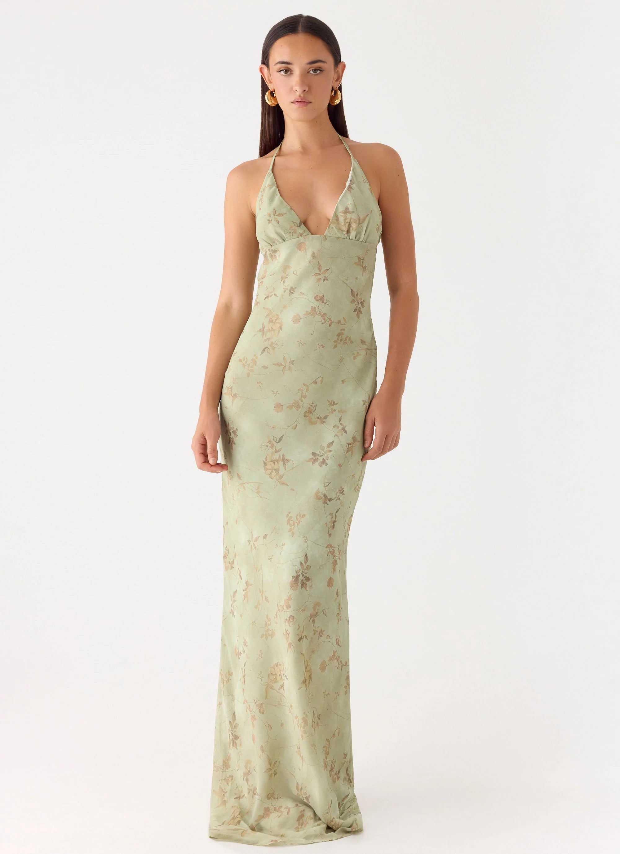Ultra Quiet Halter Maxi Dress Wispy Fern