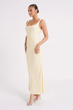 Ensley Satin Maxi Dress Light Yellow