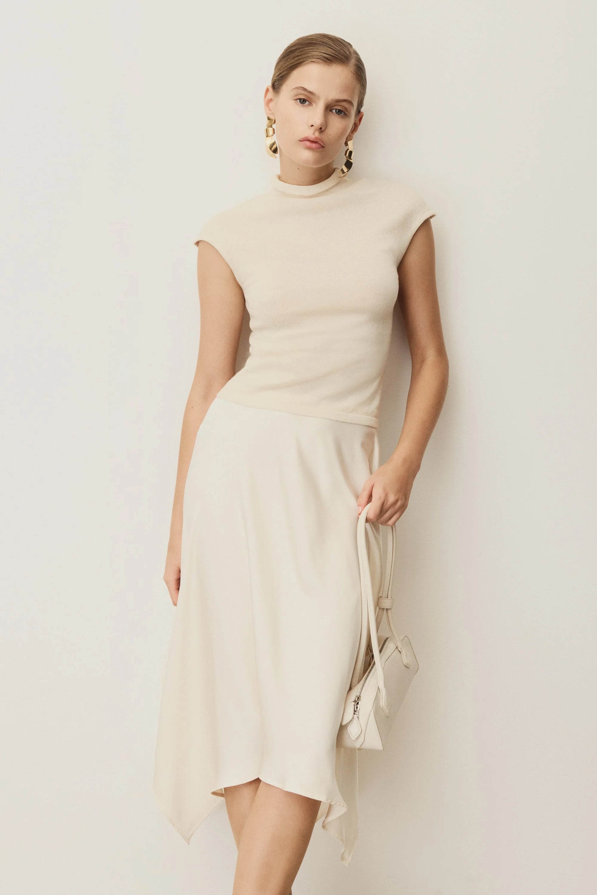 Sonny Short Sleeve Knit Top Cream