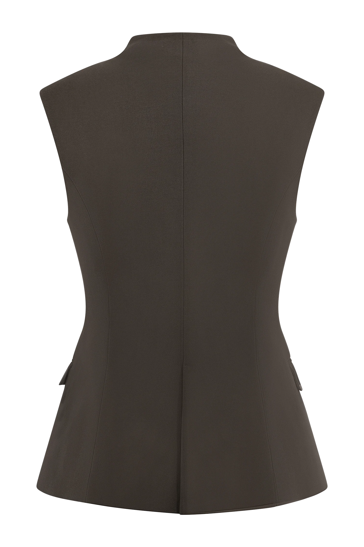 Penelope Suiting Sleeveless Blazer Chocolate