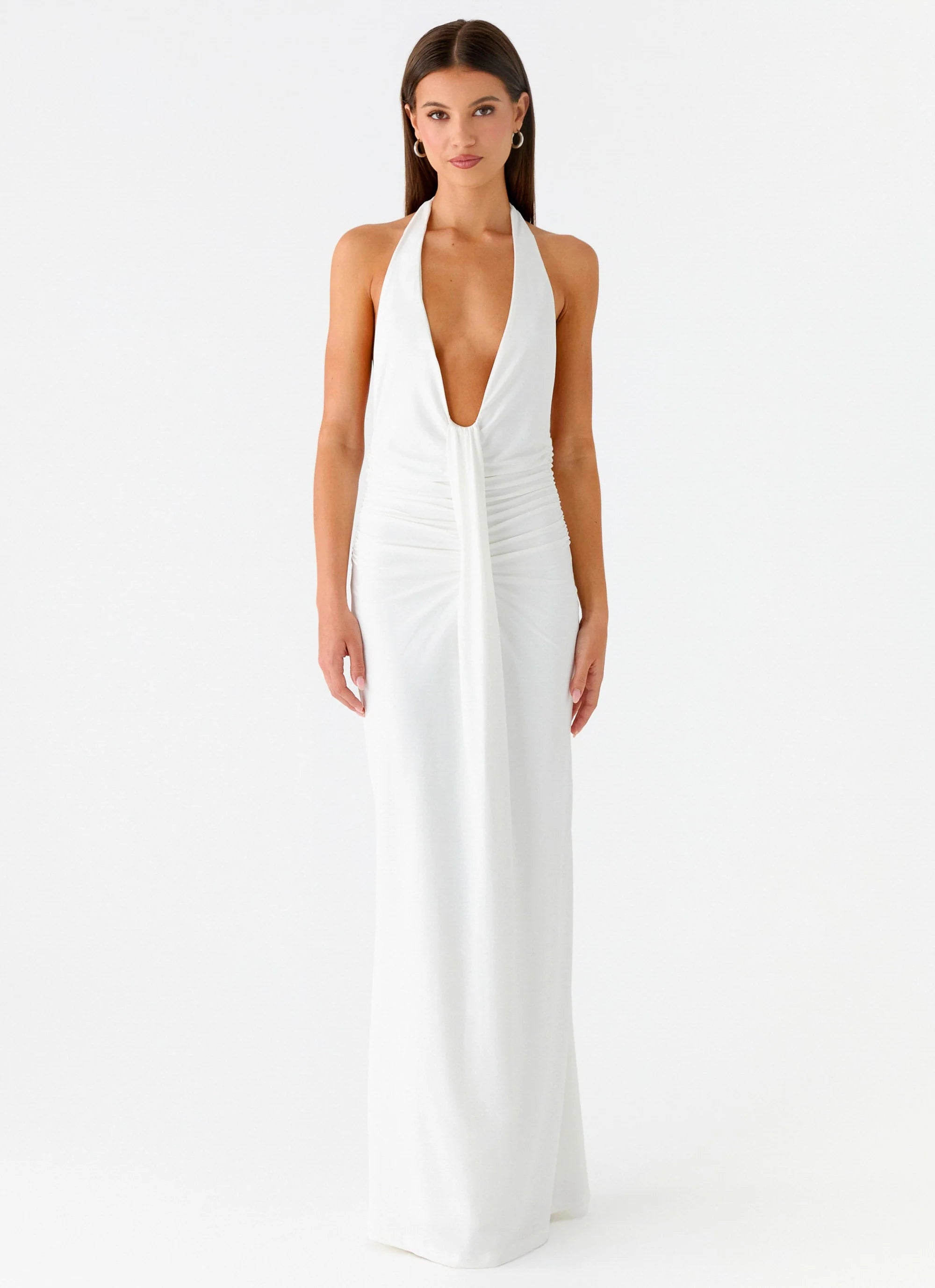Cheyenne Halter Neck Maxi Dress Ivory