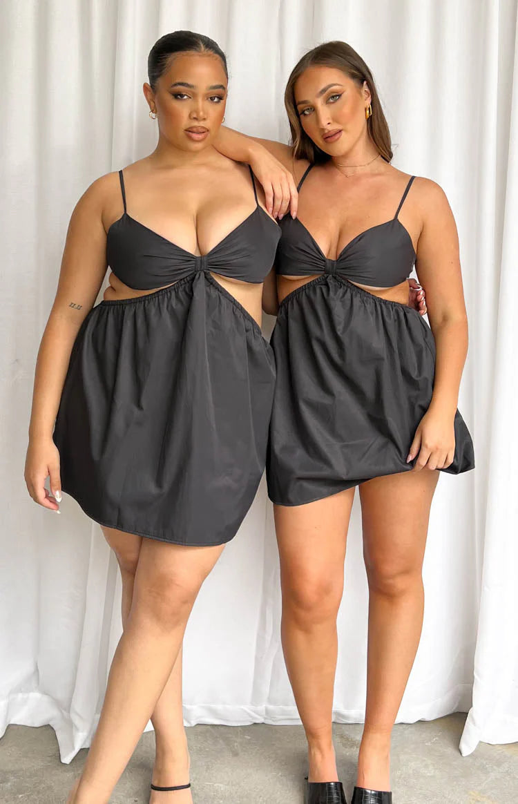 Amorgos Black Mini Dress