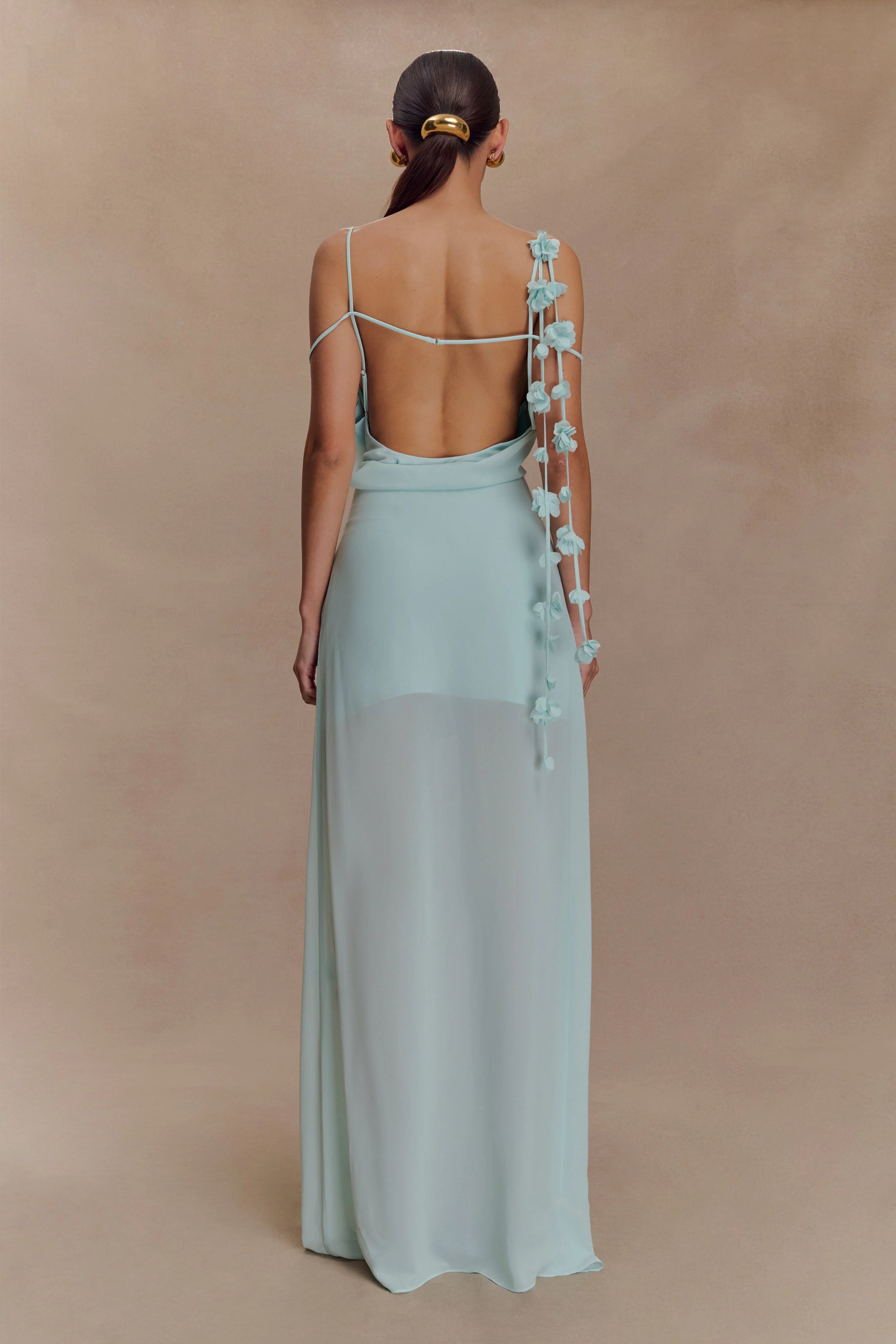 Rosalie Floral Chiffon Maxi Dress Lagoon