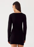 Soft Vision Knit Mini Dress Black