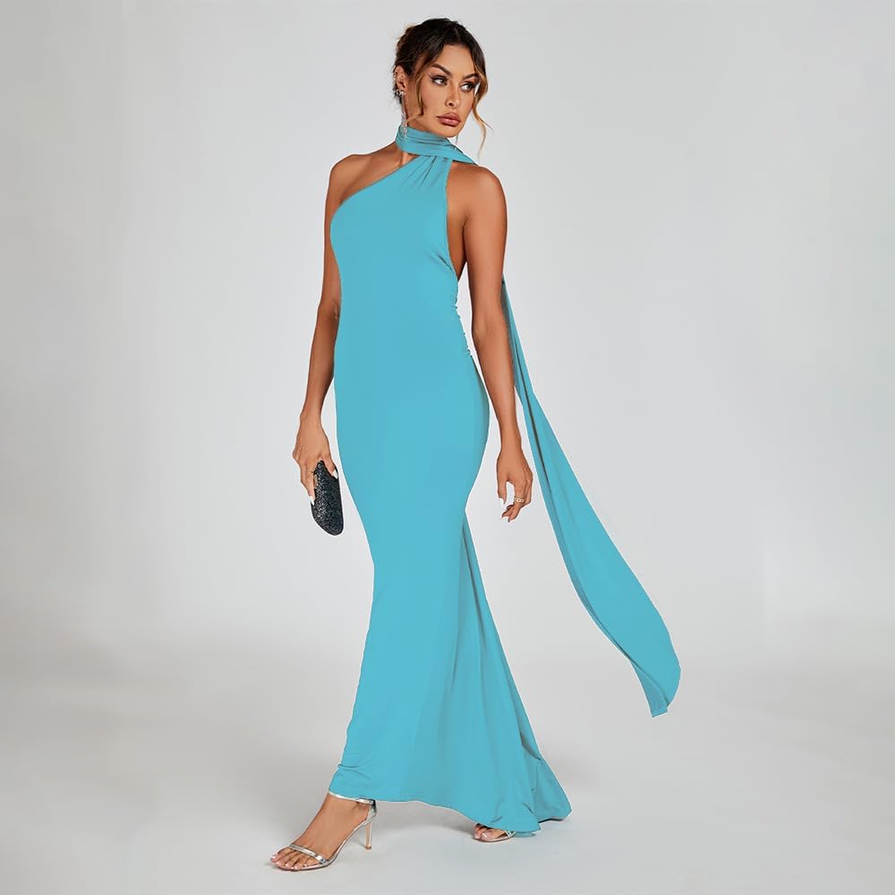 Women Sexy Backless Dress Bodycon Sleeveless Open Back Maxi Dress Formal Cocktail Wedding Guest