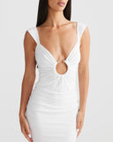 Women Sexy Backless Dress V Neck Sleeveless Open Back Split Maxi Dress Party Cocktail