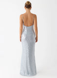Solo Sequin Maxi Dress Misty Blue