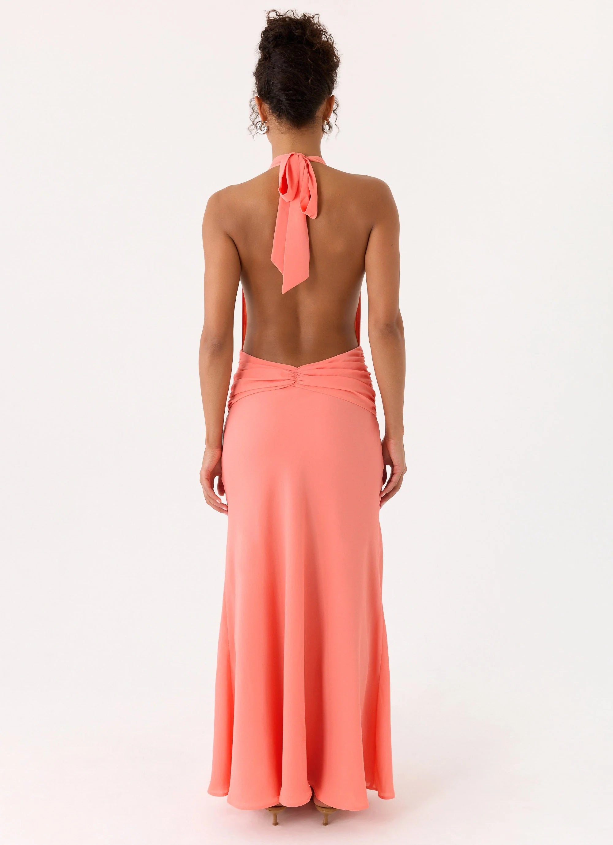 Attina Halter Maxi Dress Coral
