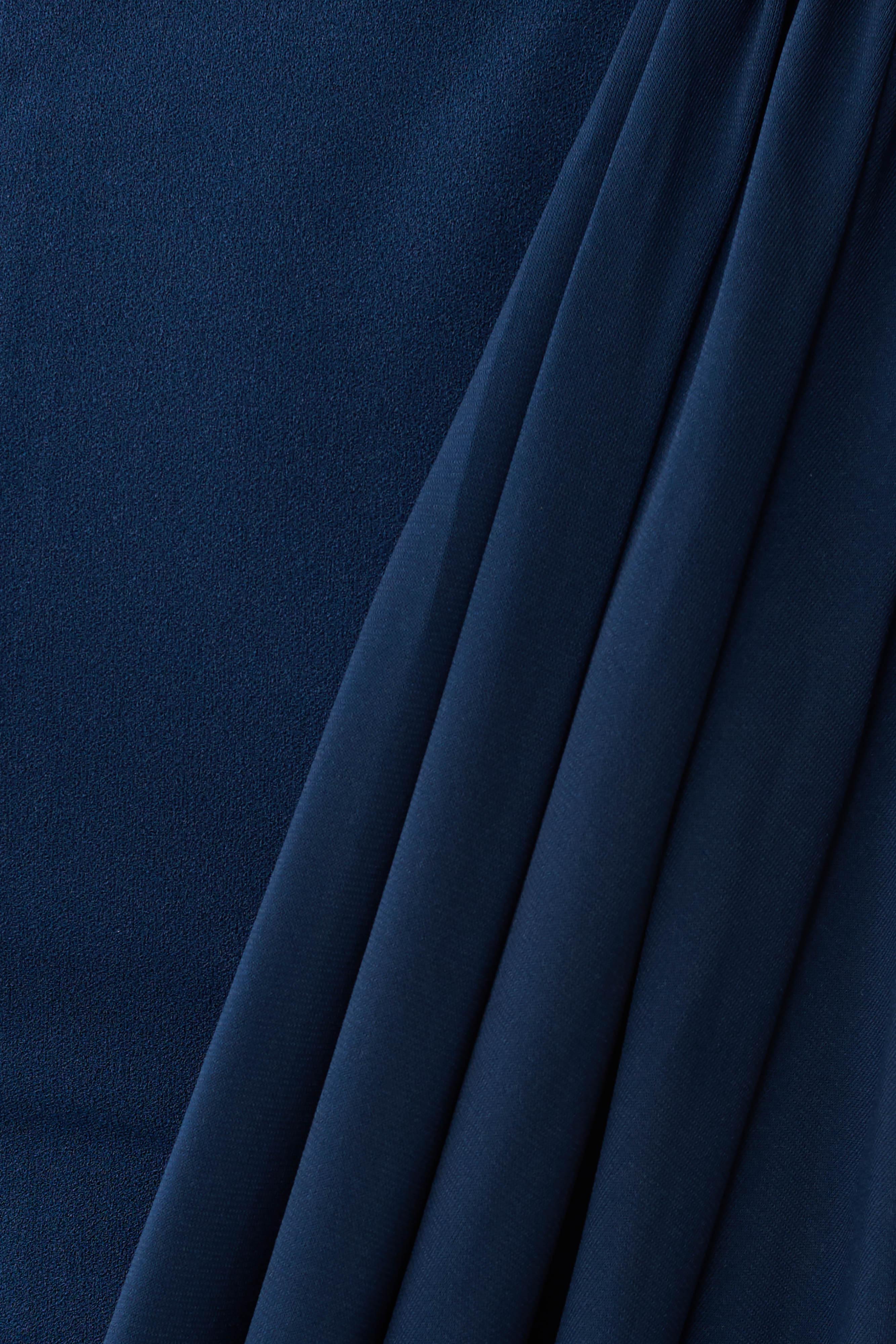 Rhea Detachable Cape Jersey Maxi Dress Navy