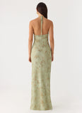 Ultra Quiet Halter Maxi Dress - Wispy Fern