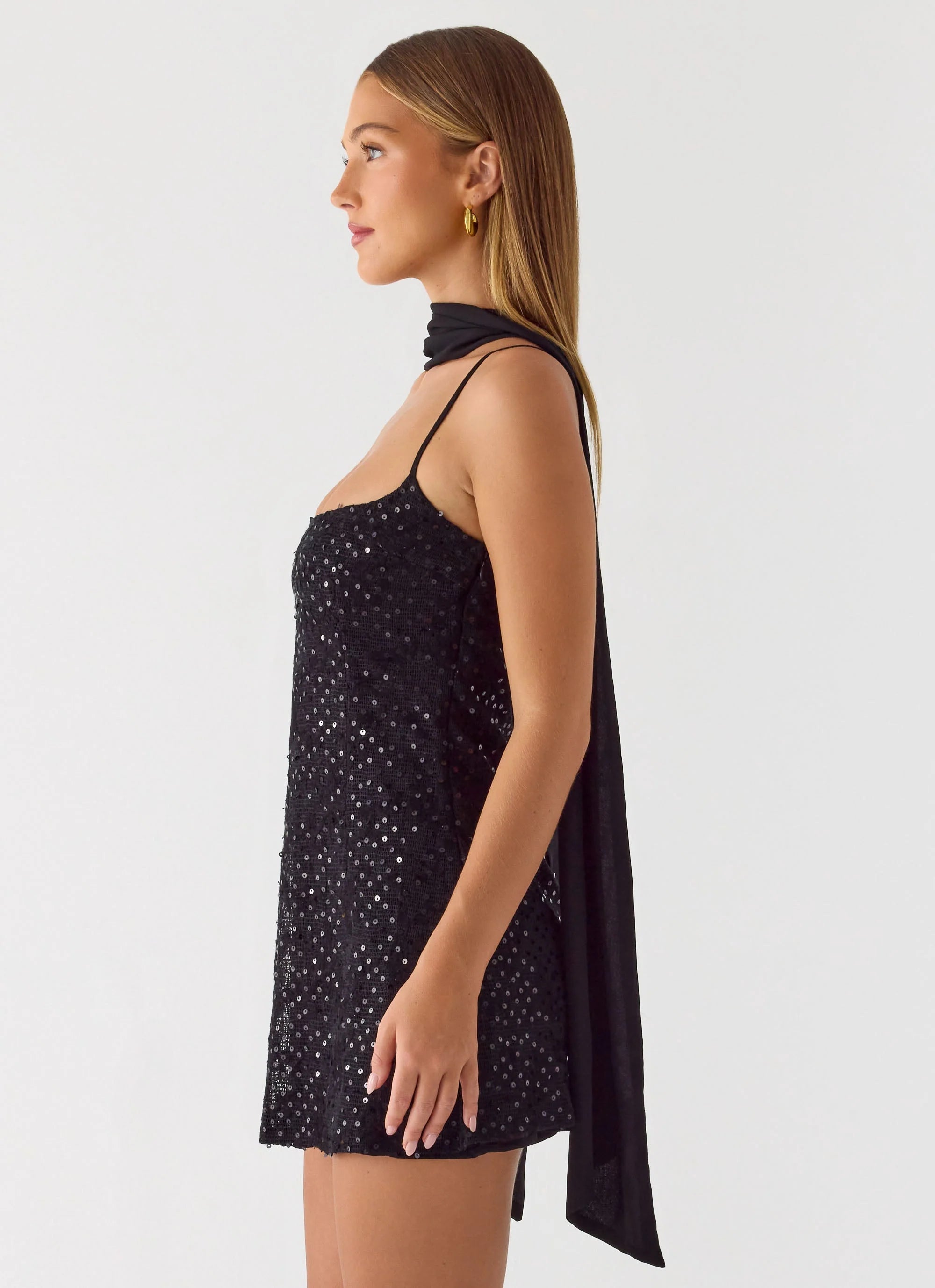 Vision Sequin Mini Dress Black