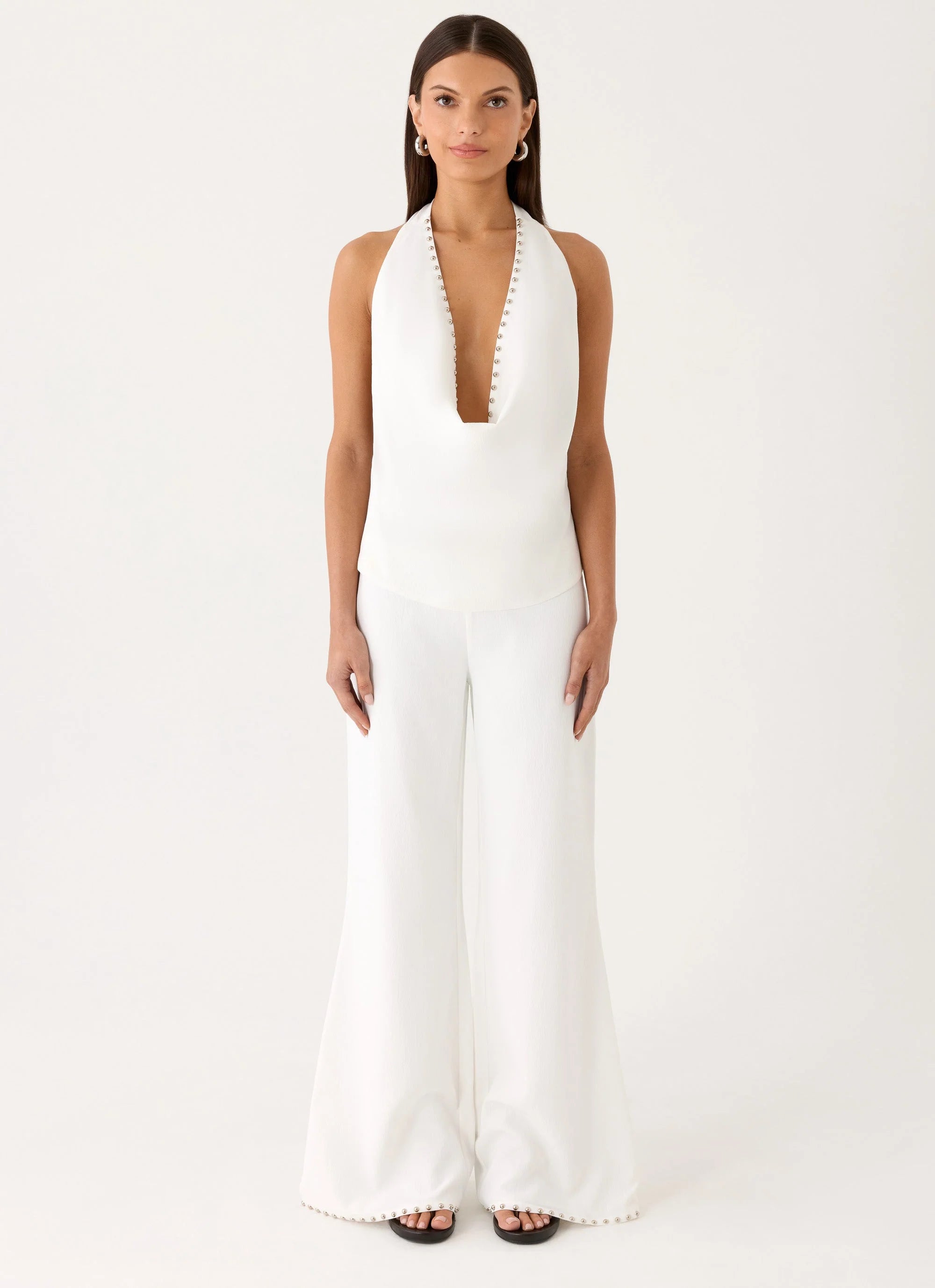 Ashika Studded Top White