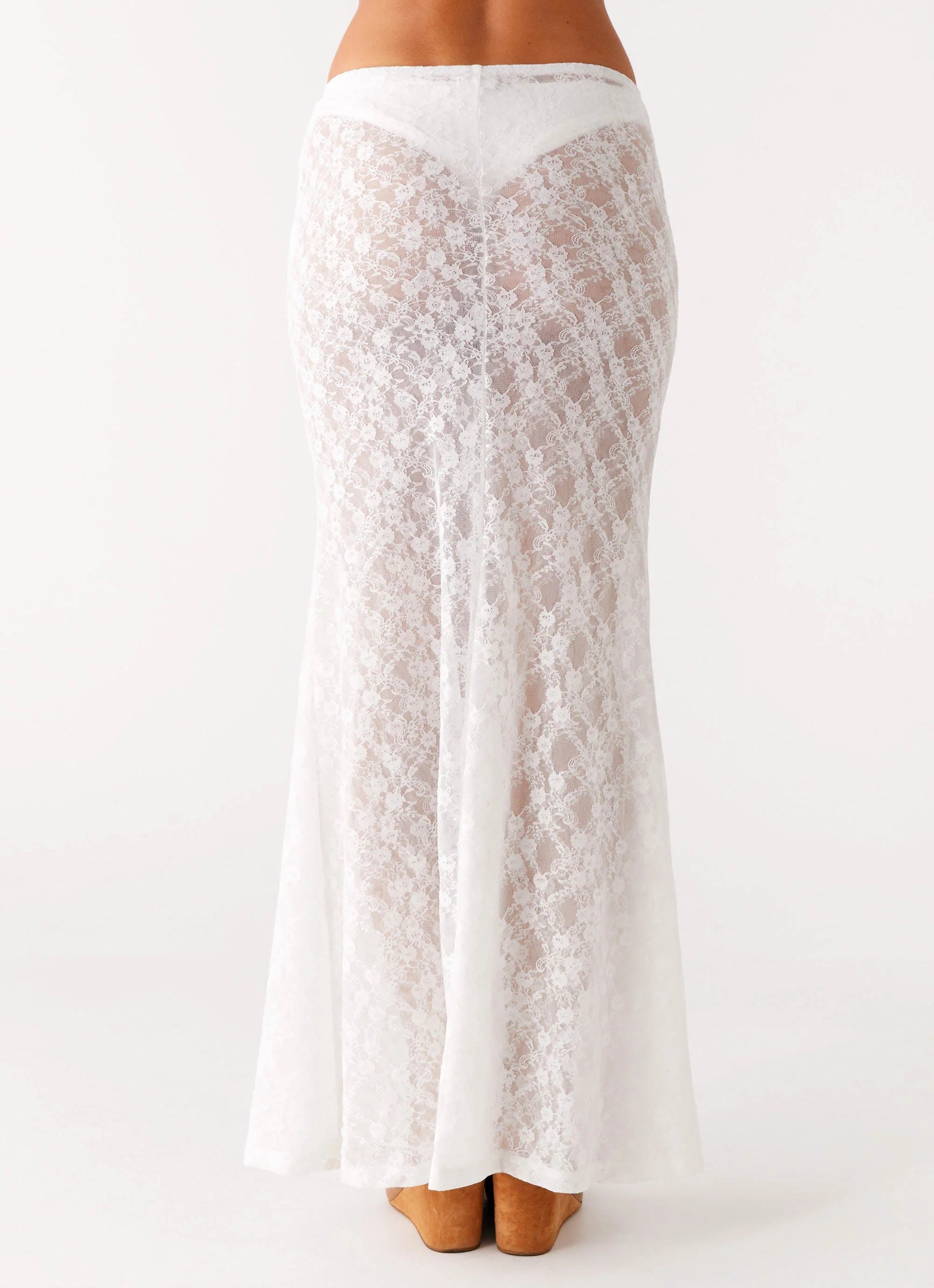 Jaz Lace Maxi Skirt White