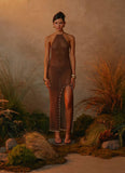 Fennella Beaded Maxi Dress Chocolate