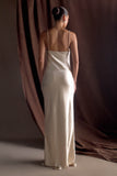 Lilly Sweetheart Satin Maxi Dress Blush Gold