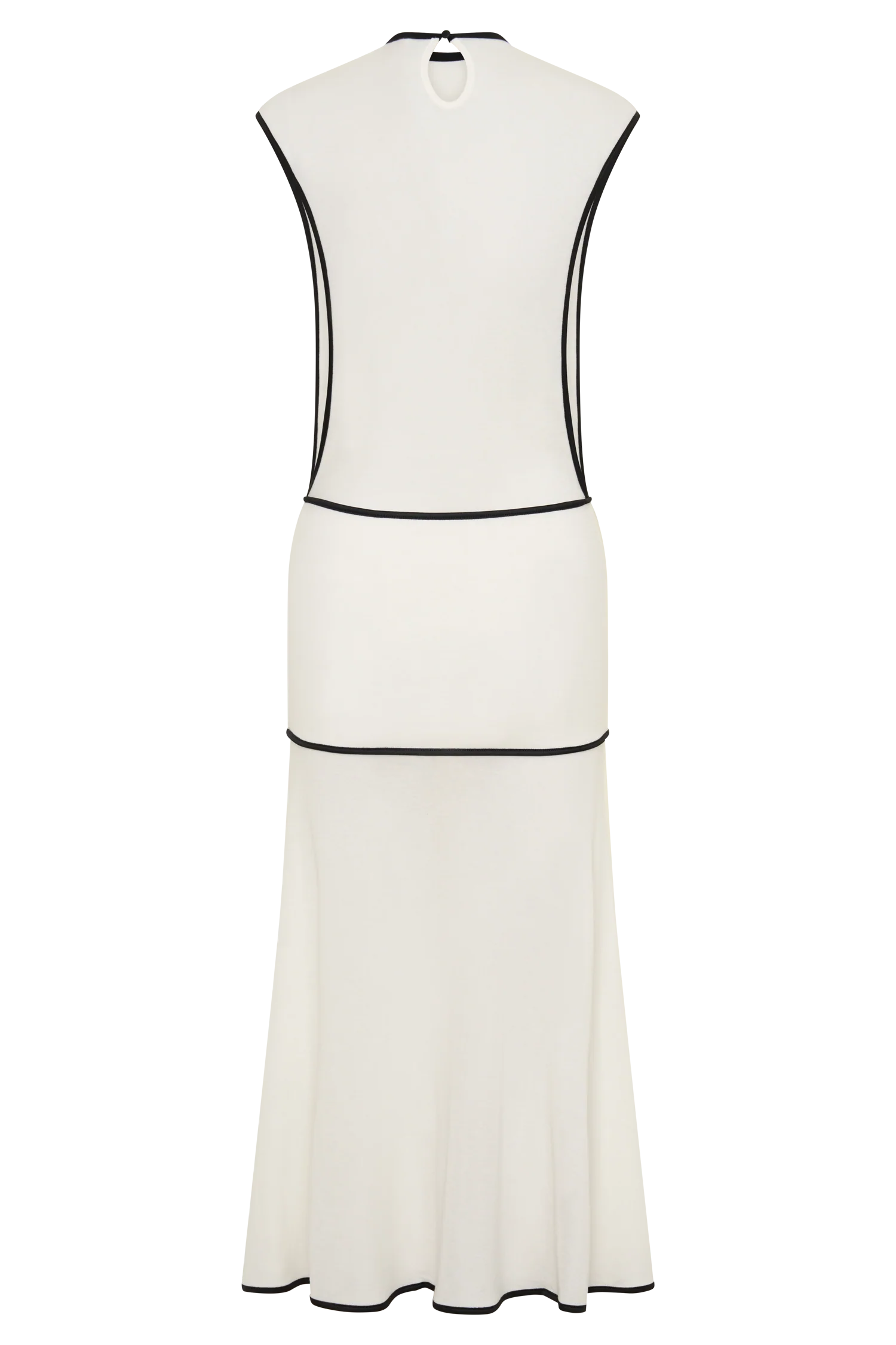 Aris Sleeveless Sheer Maxi Dress Black White