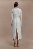 Cecilie Cut Out Shirt Midi Dress White