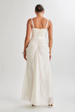 Leila Satin Corset Maxi Dress Ivory