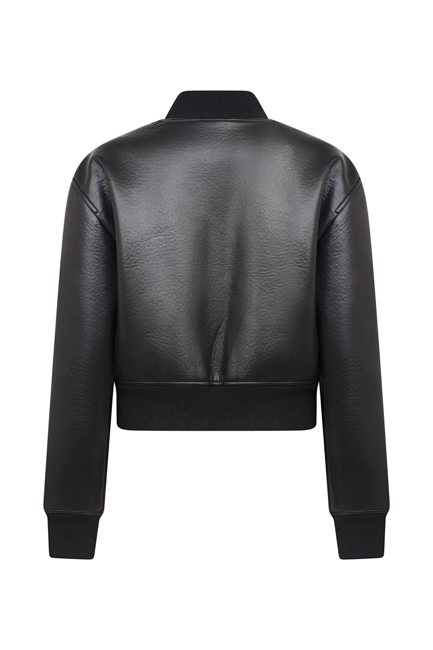 Codi Faux Leather Bomber Jacket Black