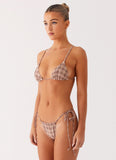 Soffa Bikini Top Brown Check