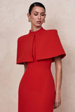 Deva Red High Neck Cape