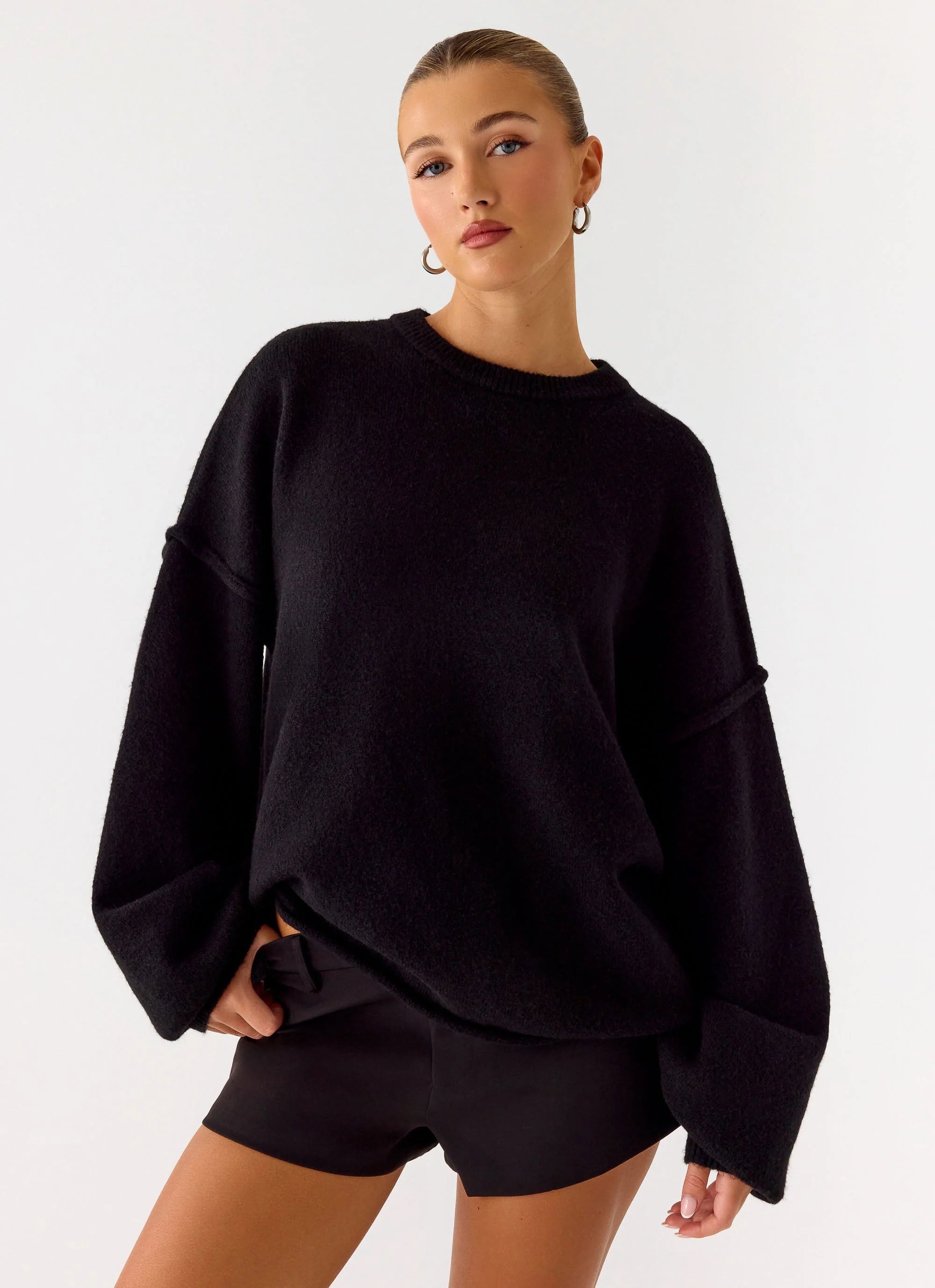Jack Oversized Knit Sweater Black