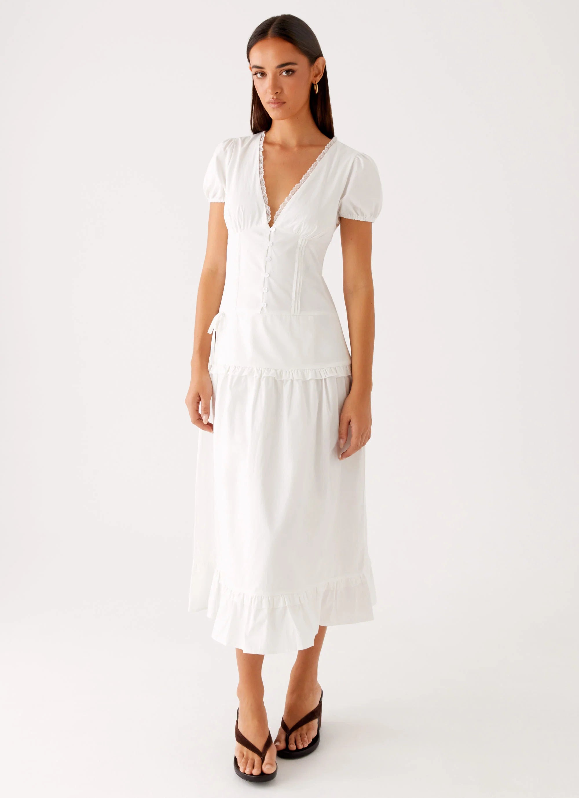 London Midi Dress White