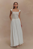 Tahlia Pointelle Knit Midi Dress White