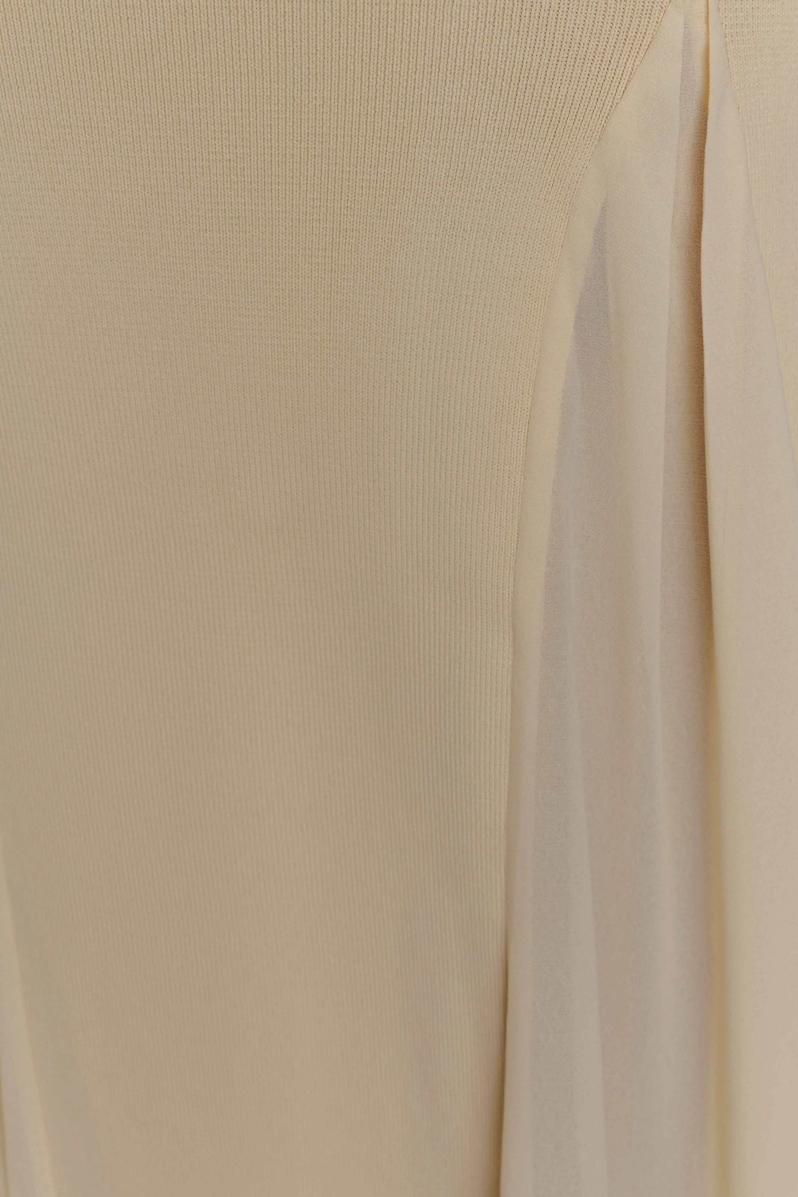 Soleil Knit And Mesh Halter Maxi Dress Cream