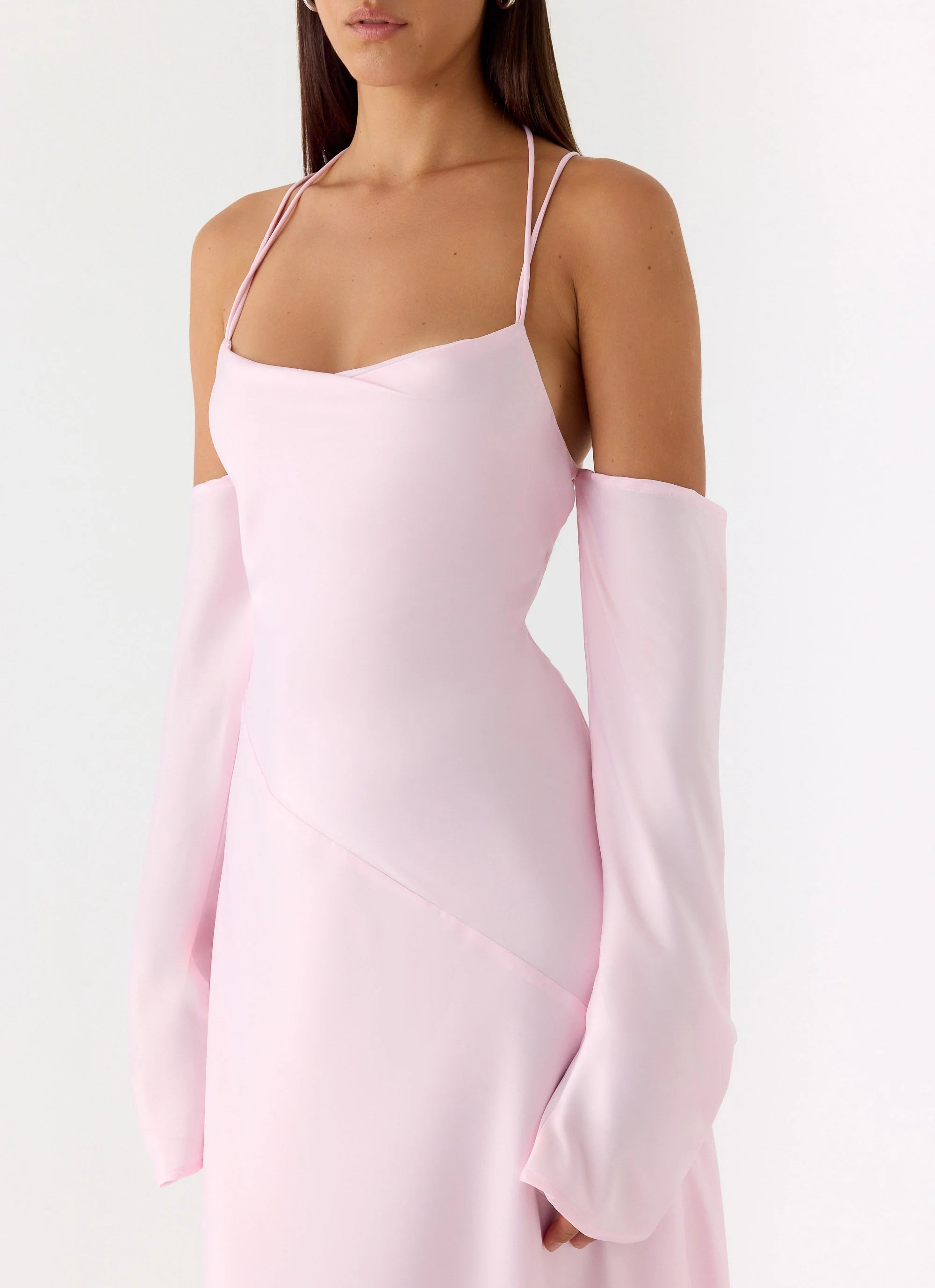 Breathe Me Long Sleeve Maxi Dress Baby Pink
