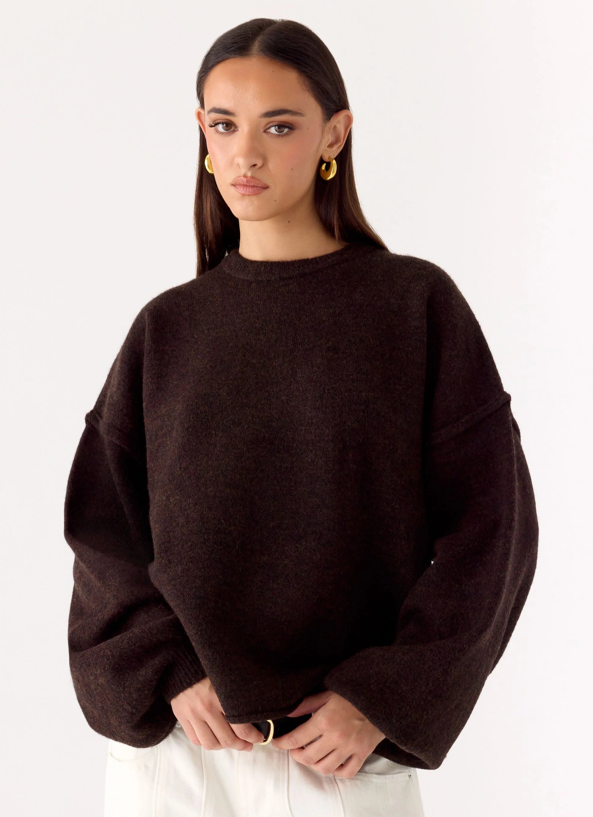 Jack Oversized Knit Sweater Chocolate