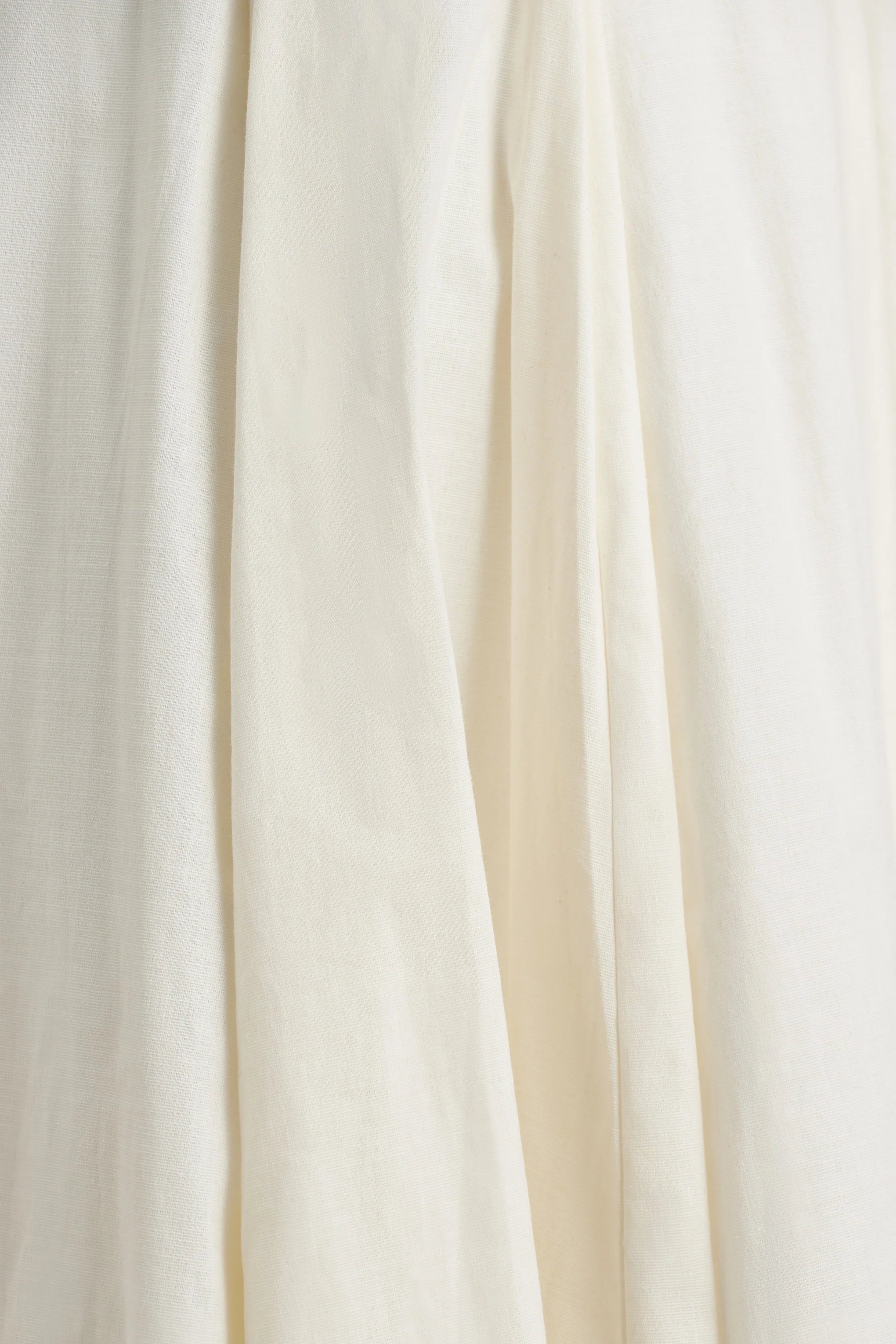 Magnolia White Scoop Neck Midi Dress With Drop Waist And Ruffling Detail