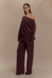 Aiden Slouchy Crew Jumper Chocolate